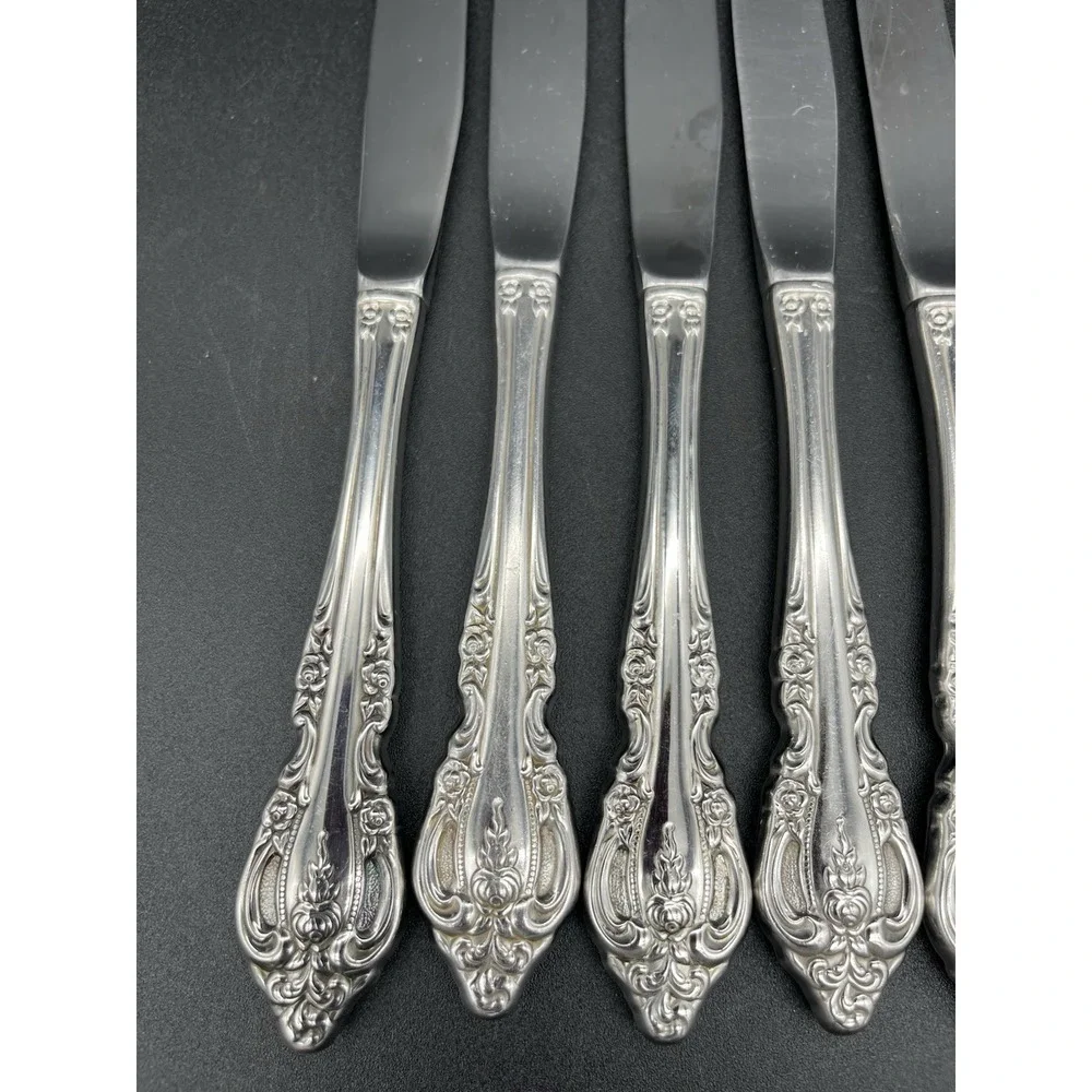 Dinner knife Set Brahms Stainless Distinction Plus By Oneida Silver 6 Pieces